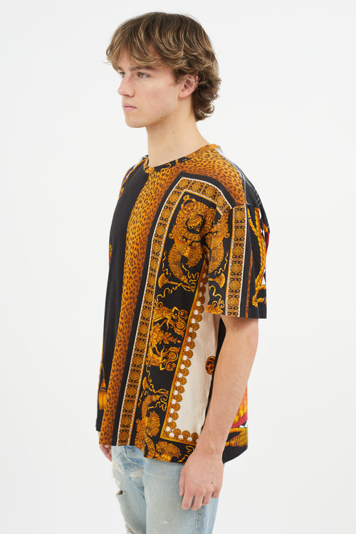 Versace Black 
Multicolour Print T-Shirt