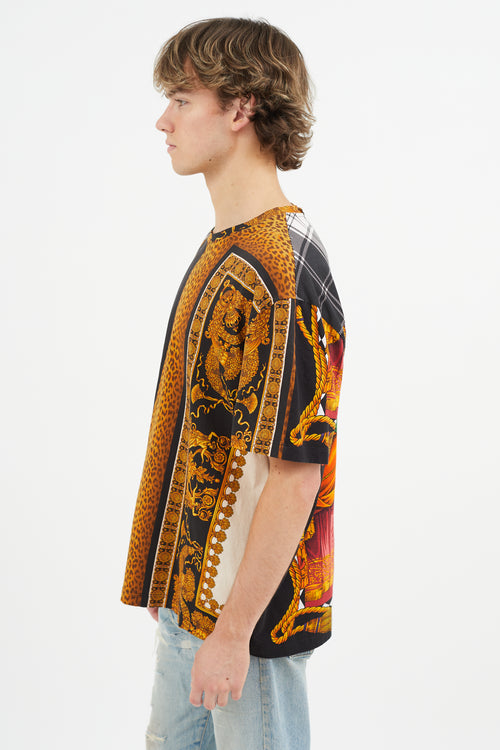 Versace Black 
Multicolour Print T-Shirt