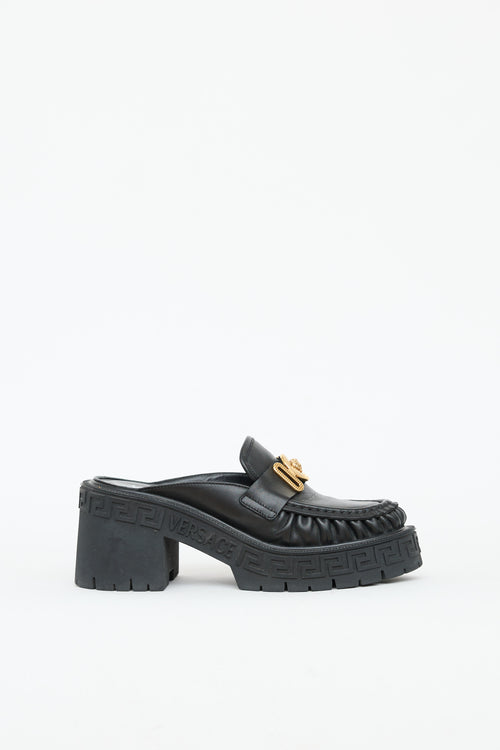 Versace Leather Biggie Platform Mule