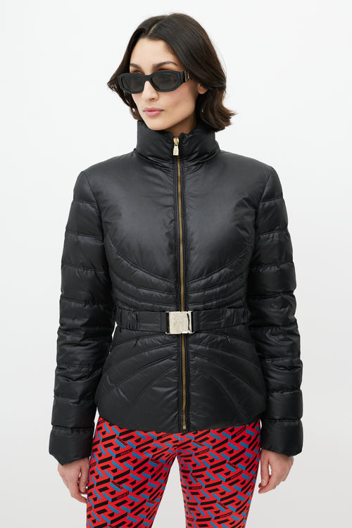 Versace Black Quilted Down Puffer