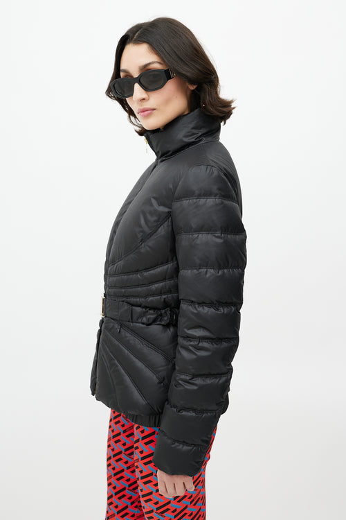 Versace Black Quilted Down Puffer