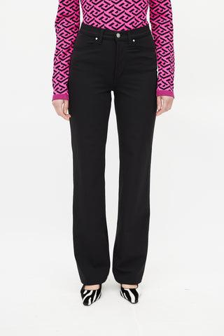 Versace Black Straight Leg Trouser