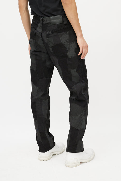 Versace Black 
Grey Patchwork Slim Jean