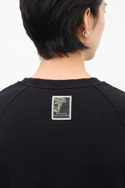 Versace Black Velvet Paisley Crewneck