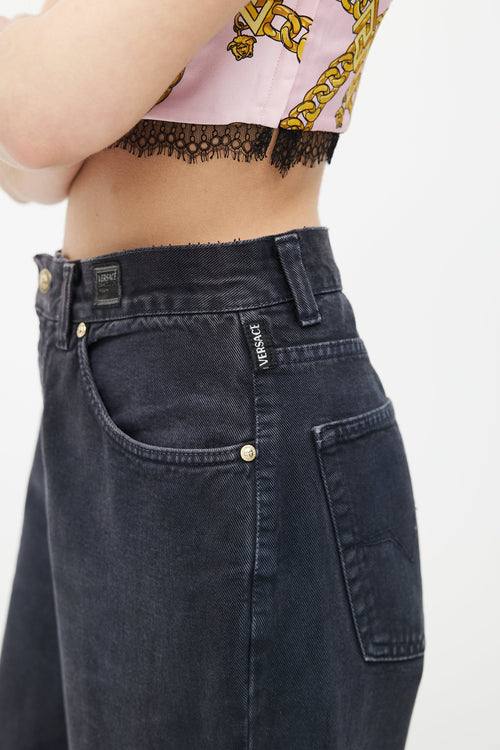 Versace Black Wide Leg Jeans