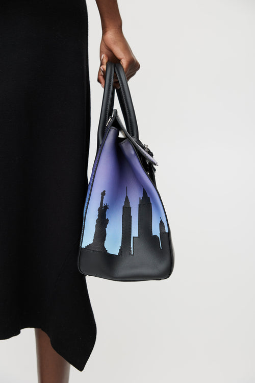 Versace Black 
Blue Palazzo Empire New York Bag