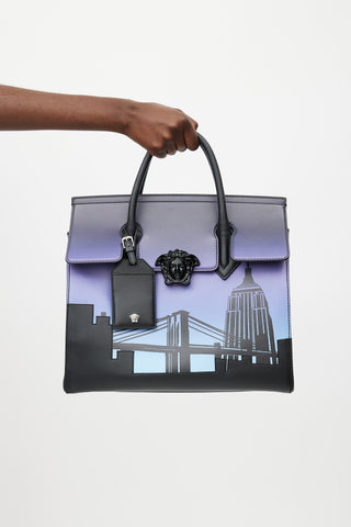 Versace Black 
Blue Palazzo Empire New York Bag