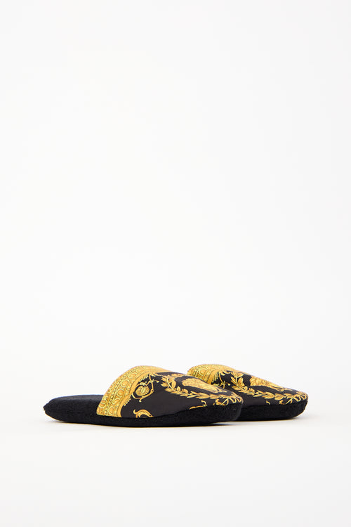 Versace Black 
Yellow I Heart Baroque Slipper