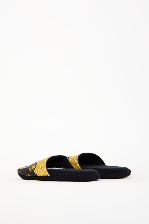 Versace Black 
Yellow I Heart Baroque Slipper