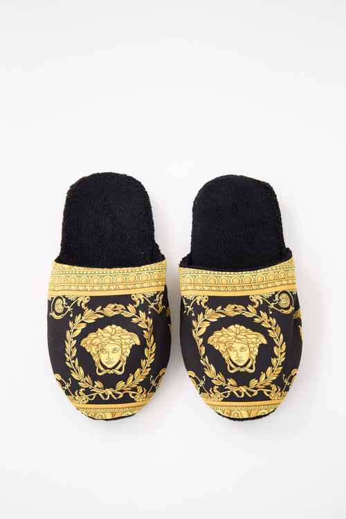 Versace Black 
Yellow I Heart Baroque Slipper