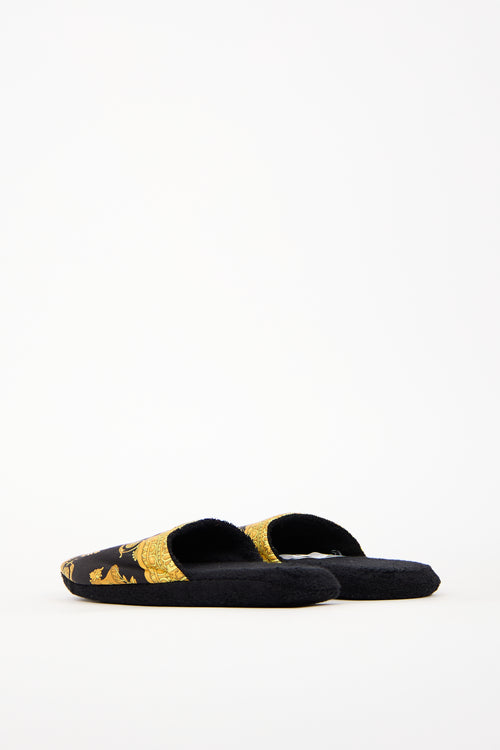 Versace Black 
Yellow I Heart Baroque Slipper