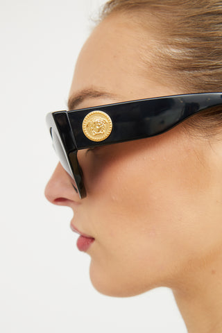 Versace Black Round MOD 4353 Sunglasses