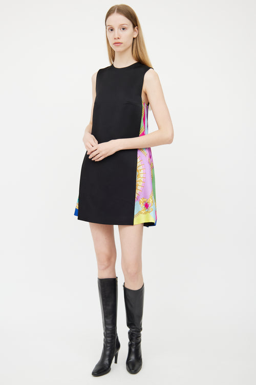 Versace Black 
Multi Mini Dress