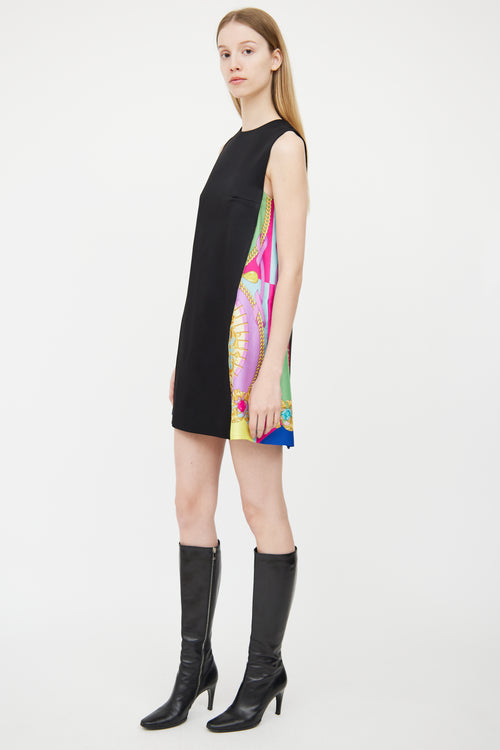 Versace Black 
Multi Mini Dress