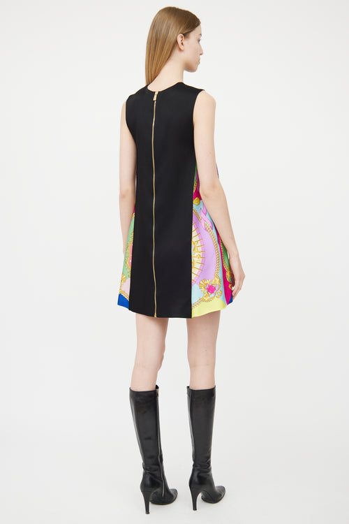 Versace Black 
Multi Mini Dress