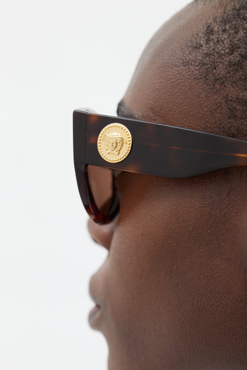 Versace Brown Oversized 4353 Round Sunglasses