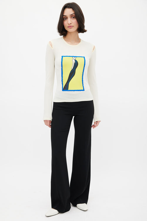 Versace Cream 
Multicolour Illustration Graphic Top