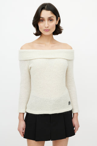 Versace Cream Wool Knit Sweater