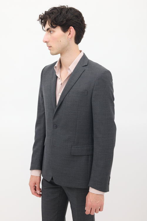 Versace Dark Grey Wool Three Pocket Suit