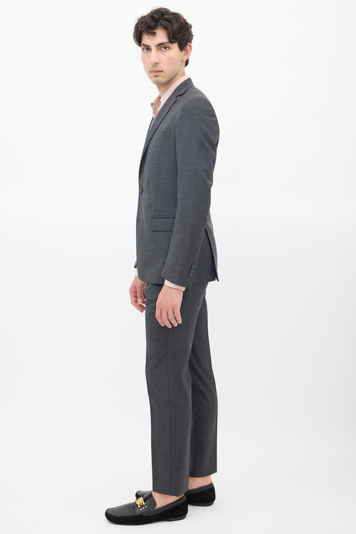 Versace Dark Grey Wool Three Pocket Suit