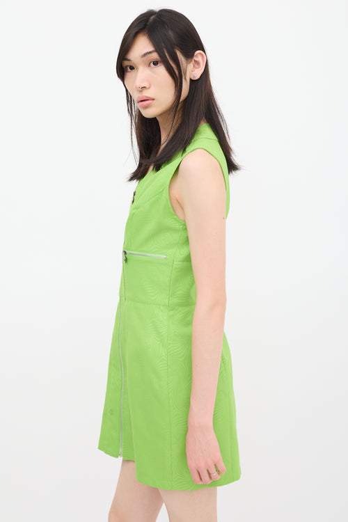 Versace Green Textured Shirt Dress