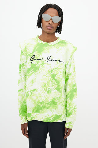 Versace Green 
White Padded Logo Sweatshirt