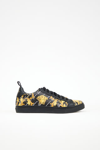 Versace Leather Barocco Printed Low Sneaker