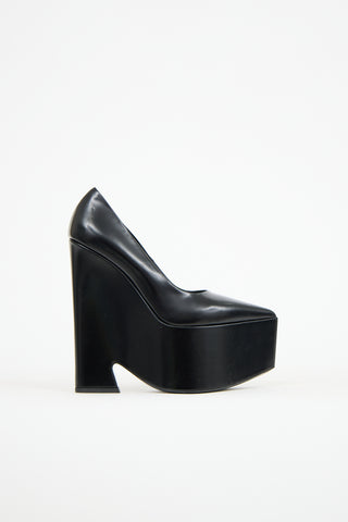 Versace Leather Tempest Platform Wedge