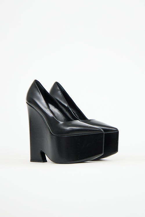 Versace Leather Tempest Platform Wedge