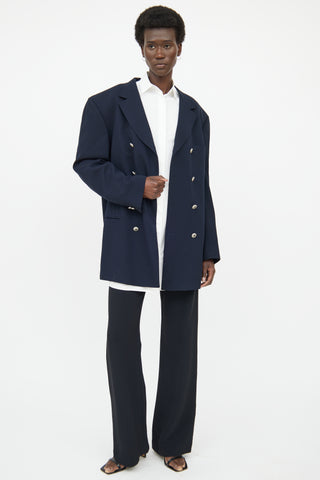 Versace Classic V2 Navy Double Button Blazer