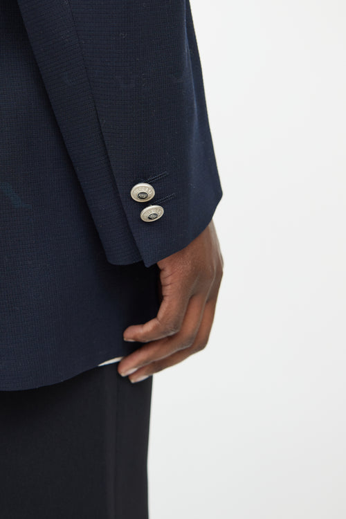 Versace Classic V2 Navy Double Button Blazer