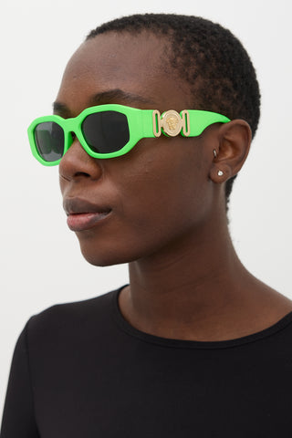 Versace Neon Green 4361 Coin Logo Sunglasses