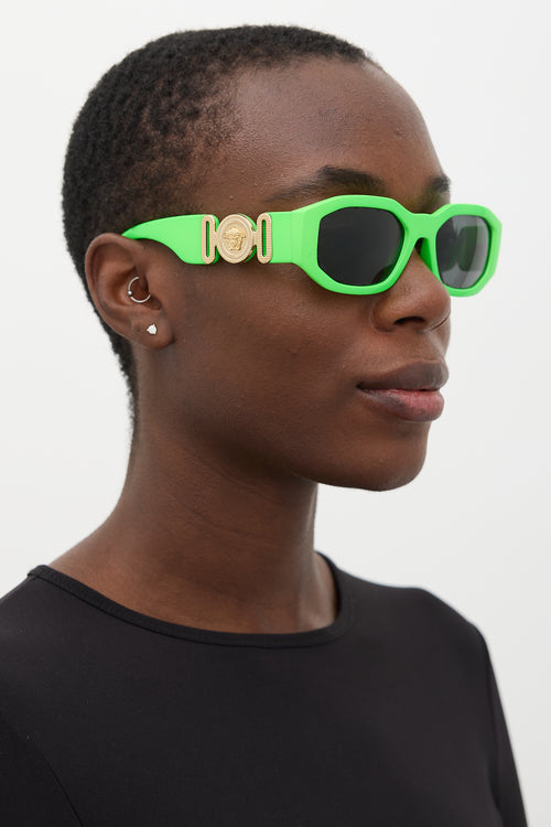 Versace Neon Green 4361 Coin Logo Sunglasses