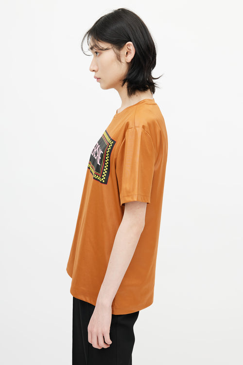 Versace Orange Block Logo T-Shirt