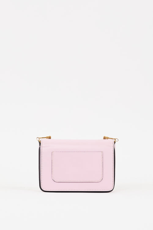 Versace Pink Leather Mini Icon Flap Bag