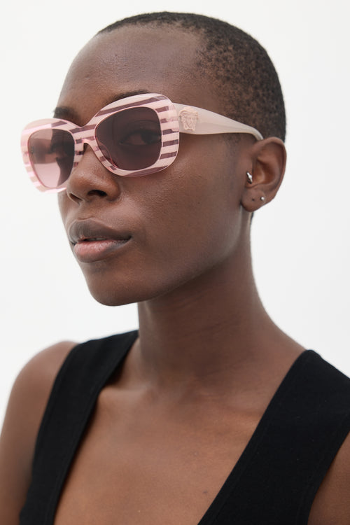 Versace Pink VE4317 Striped Sunglasses