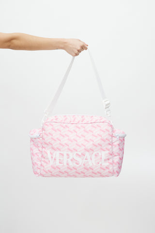 Versace Pink 
White La Greca Diaper Bag