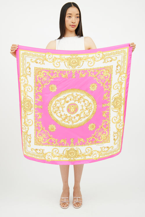 Versace Pink 
Multi Colour Barocco Scarf