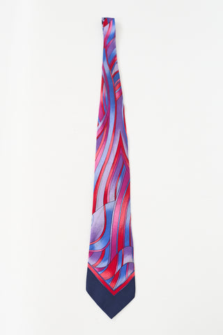 Versace Purple 
Multicolour Silk Abstract 
Geomtric Tie