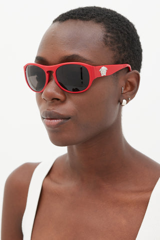 Versace Red 
Silver 4058 Sunglasses