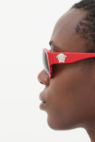 Versace Red 
Silver 4058 Sunglasses