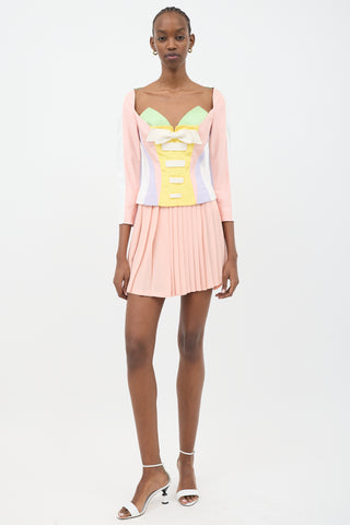 Versace SS 1992 Pastel Bustier Top