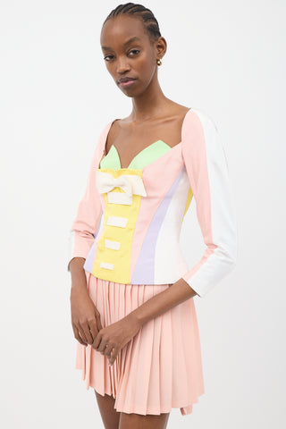 Versace SS 1992 Pastel Bustier Top