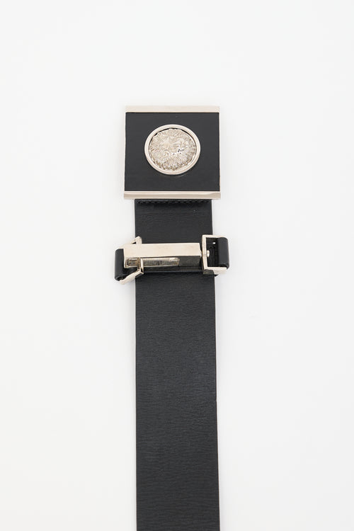 Versace Versus Black Leather Square Belt