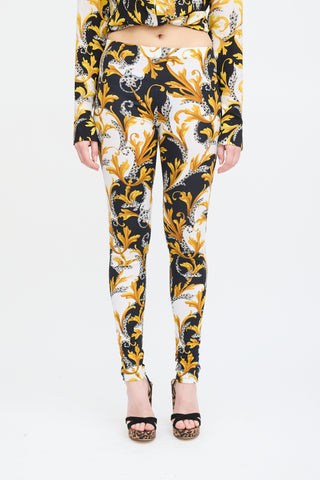 Versace Yellow 
Multi Nylon Ornate Print Legging