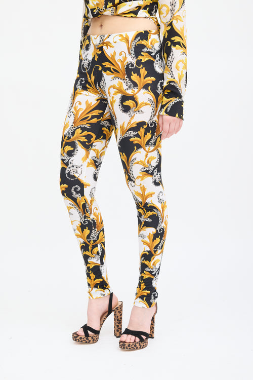 Versace Yellow 
Multi Nylon Ornate Print Legging