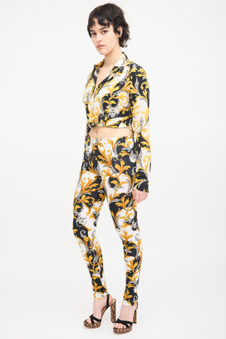 Versace Yellow 
Multi Nylon Ornate Print Legging