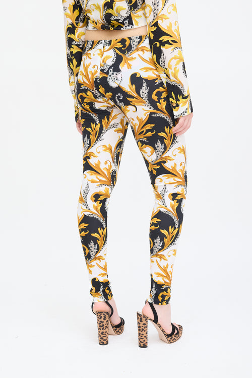 Versace Yellow 
Multi Nylon Ornate Print Legging