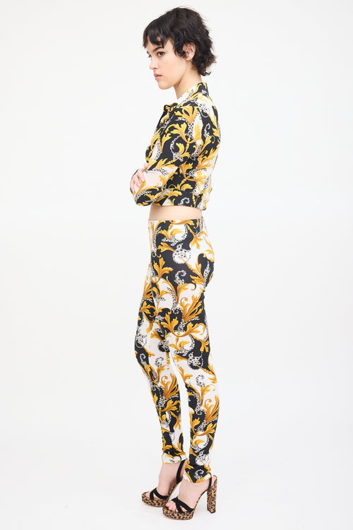 Versace Yellow 
Multi Nylon Ornate Print Legging