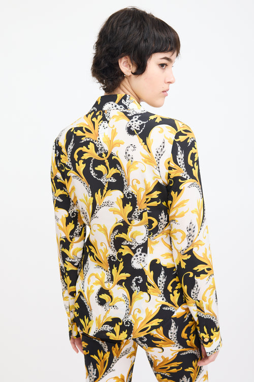 Versace Yellow 
Multi Silk Ornate Print Shirt